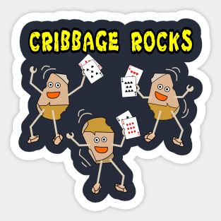 Cribbage Rocks For Dark Products Sticker